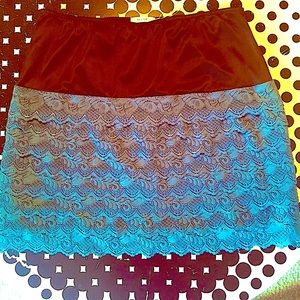 Kimchi blue scalloped lace slip mini skirt!